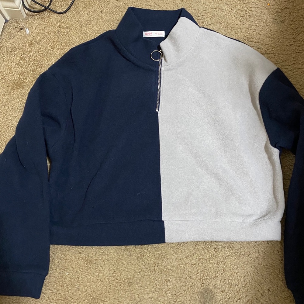 Womens Duo Colored Crop Sweater
